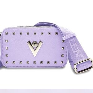 NWT Lavender Valentino Orlandi "V" Logo Double Zip Camera Bag w/Adjustable Strap